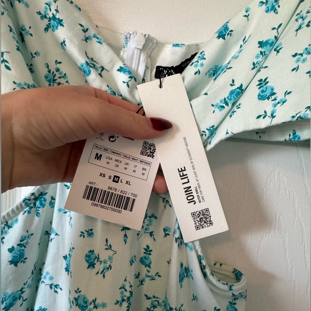 ZARA FLORAL DETAIL CUT-OUT DRESS - Picture 6 of 6